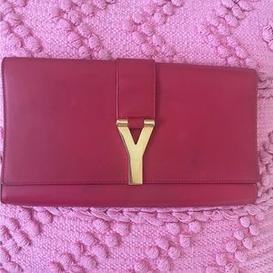YSL Beautiful red medium size clutch